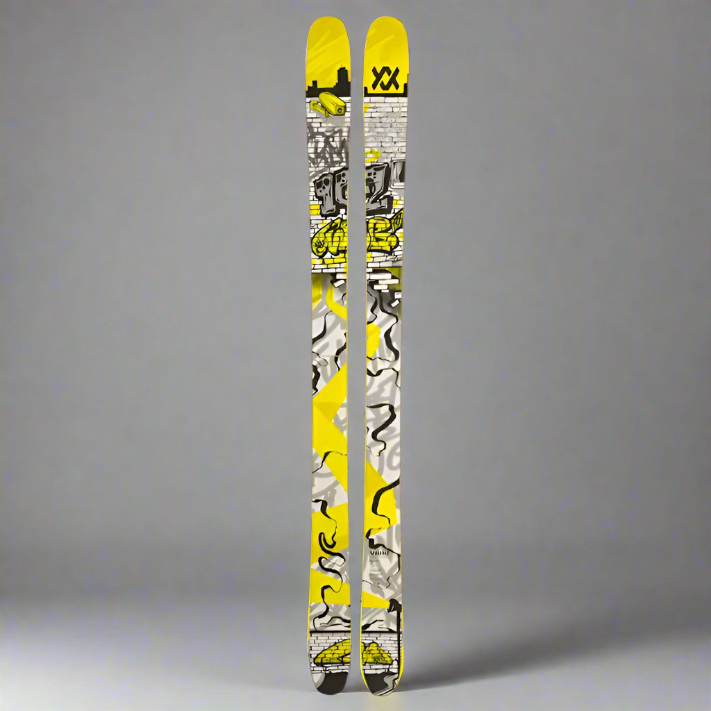 Volkl Revolt 96 Skis 2025 yellow black graffiti all mountain park twin