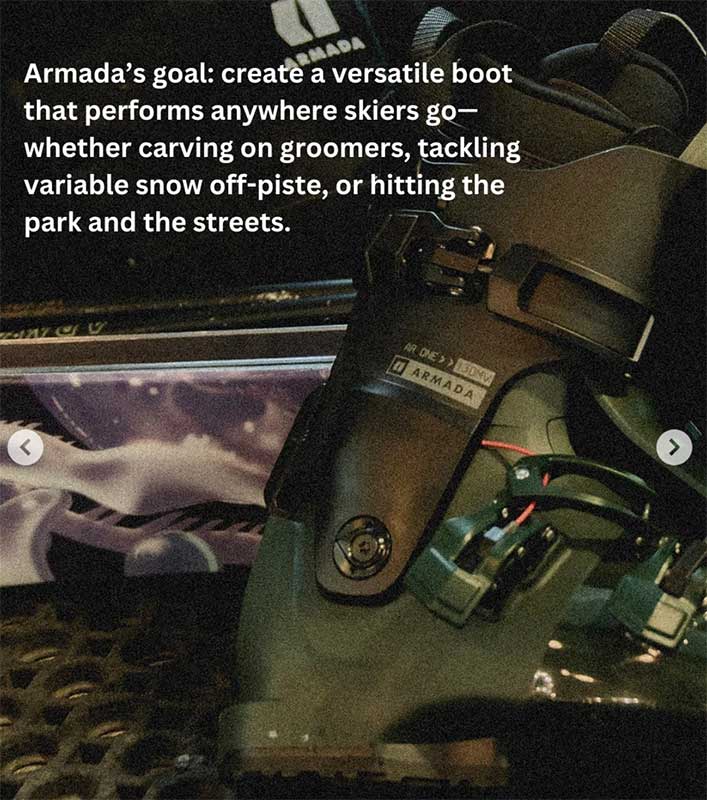 Armada Green and black ski boot