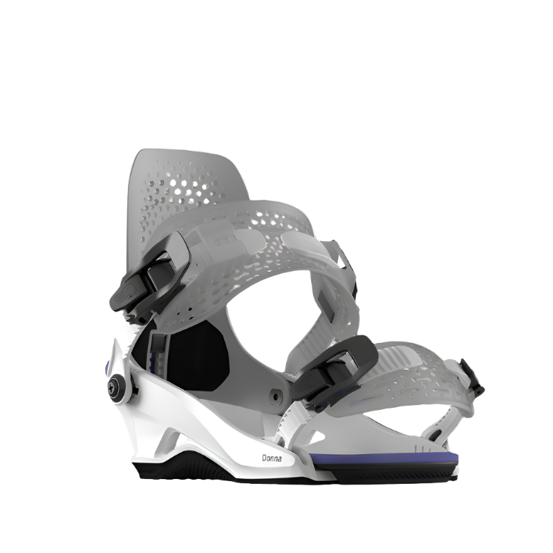 Black White and Purple Snowboard Binding