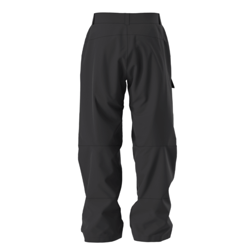 Black snow pants on a white background