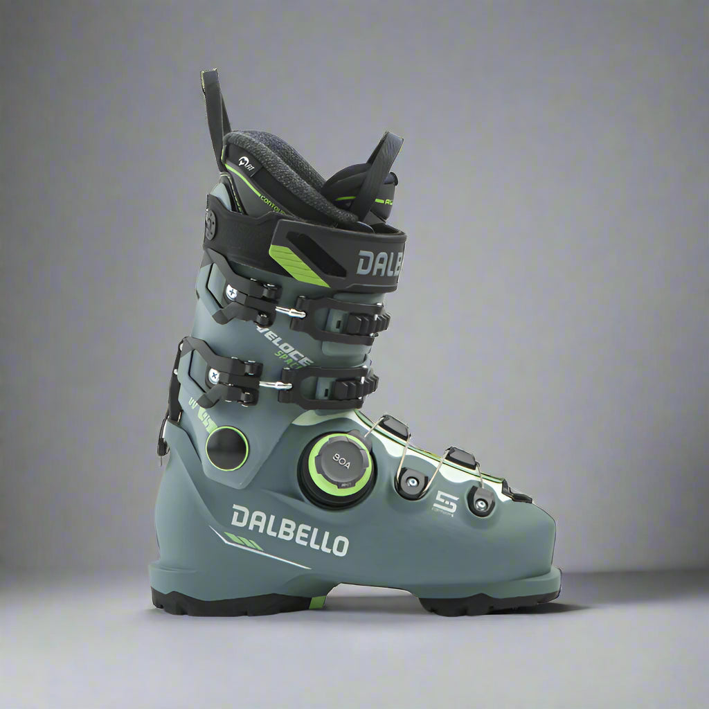 Green ski boot