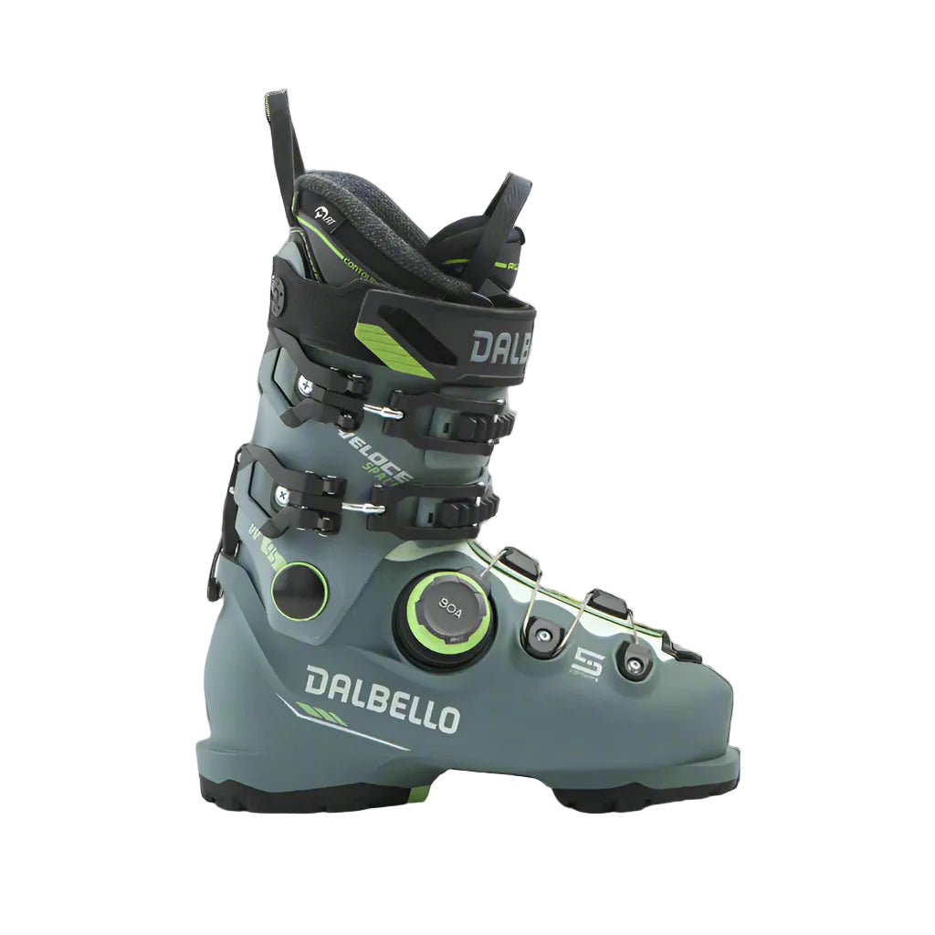 Green ski boot