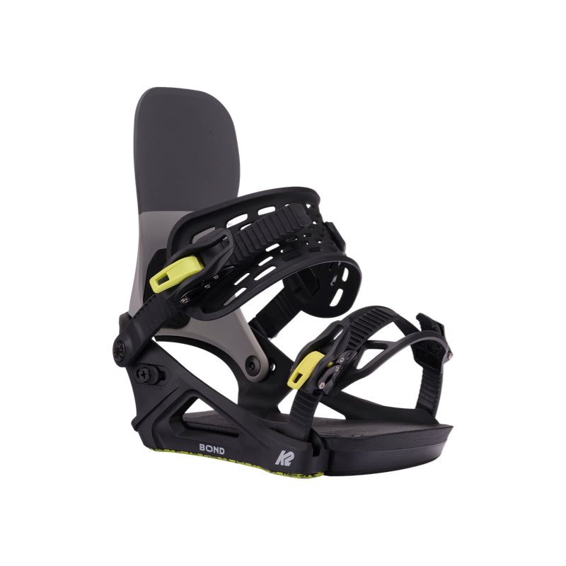 black and gray snowboard binding