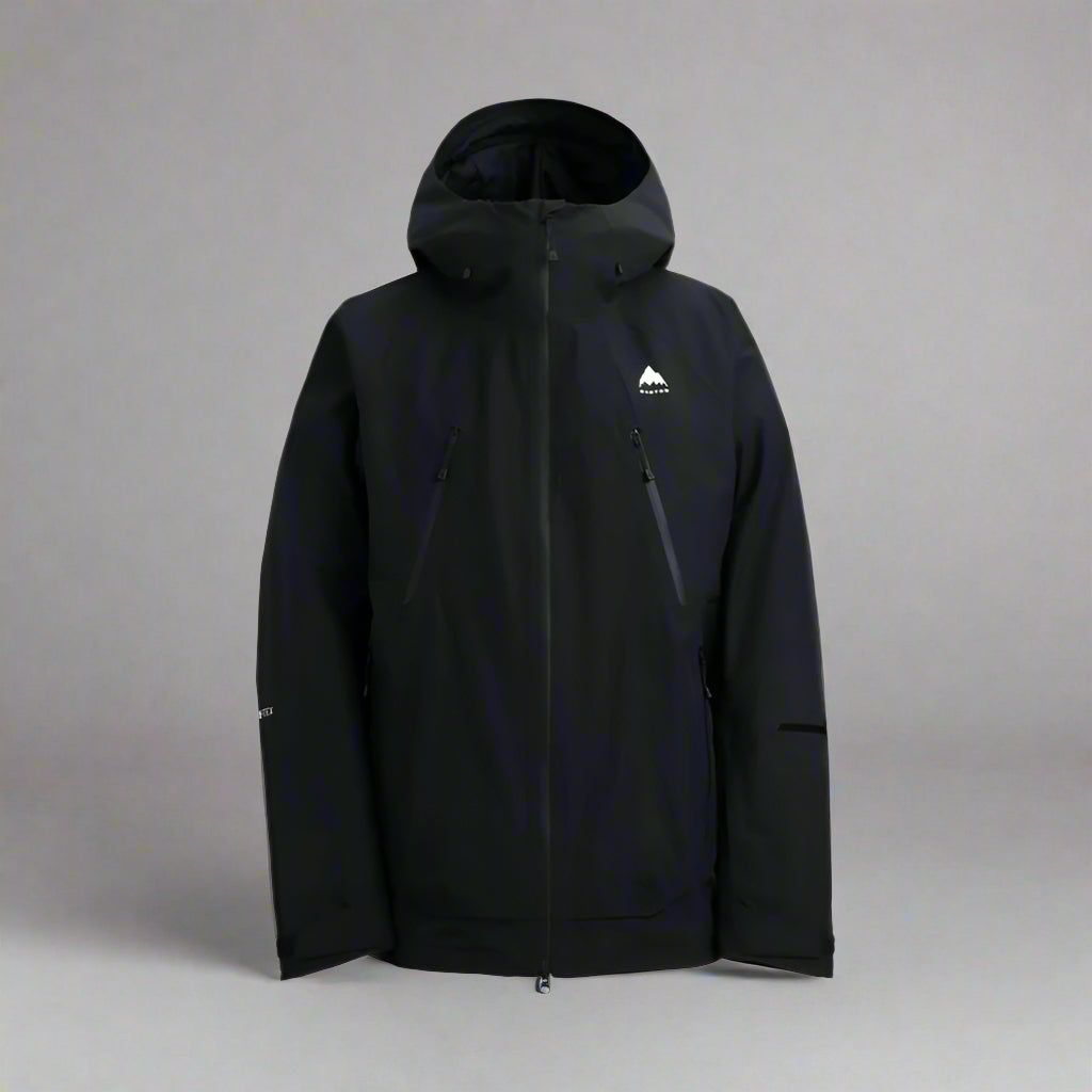 Black jacket with a brand logo on a white background