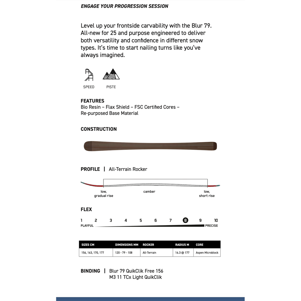 K2 blurr 79 skis blue