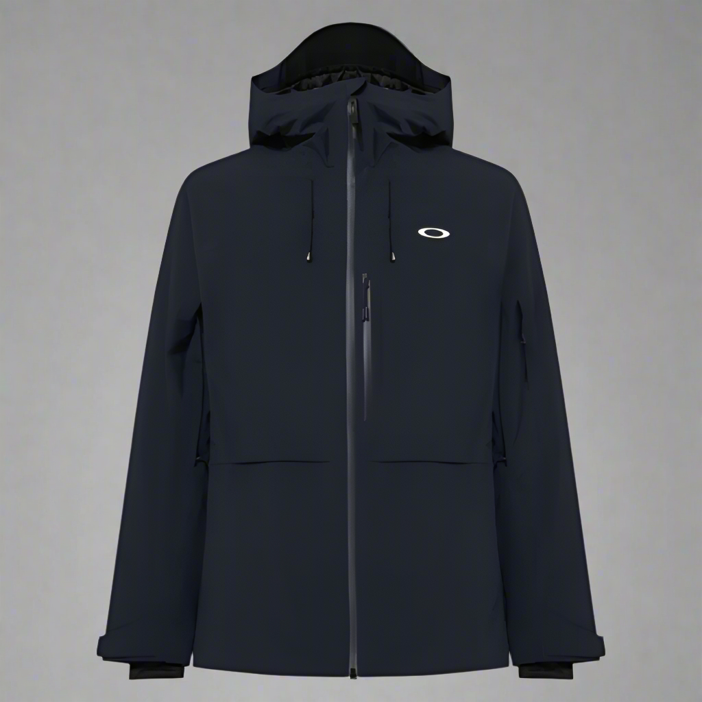 Black jacket with a hood on a light gray background