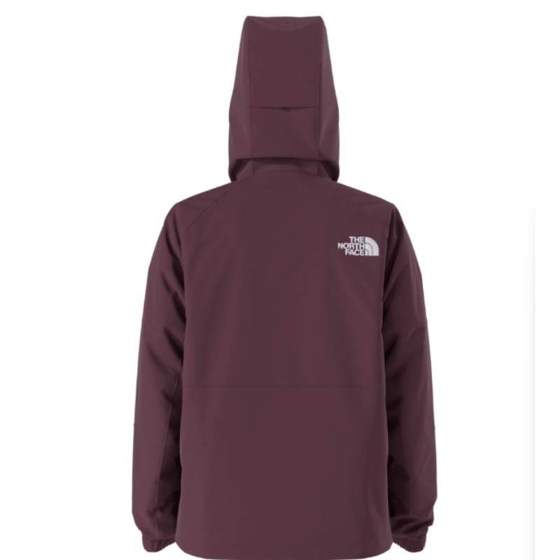 Maroon jacket with a hood on a white background