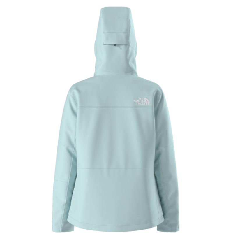 Light blue hooded jacket with brand logo on a white background
