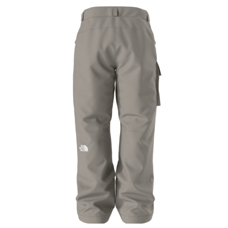 Gray pants with a brand logo on a white background