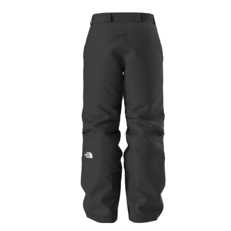 Black snow pants with The North Face logo on a white background