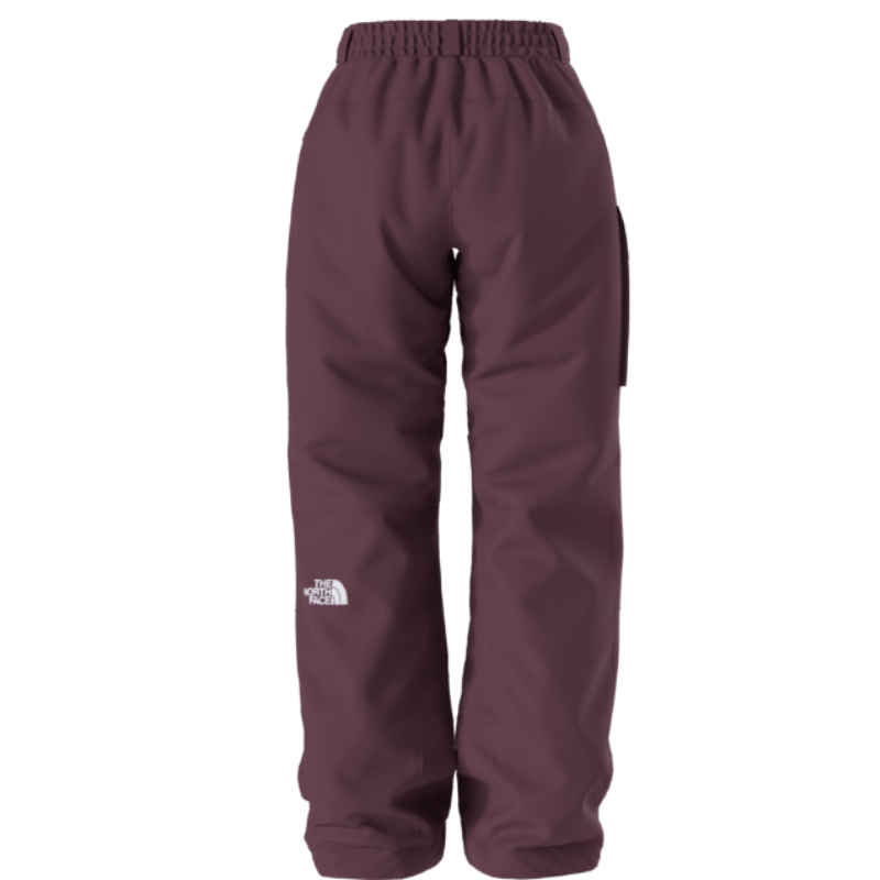Maroon pants with a brand logo on a white background