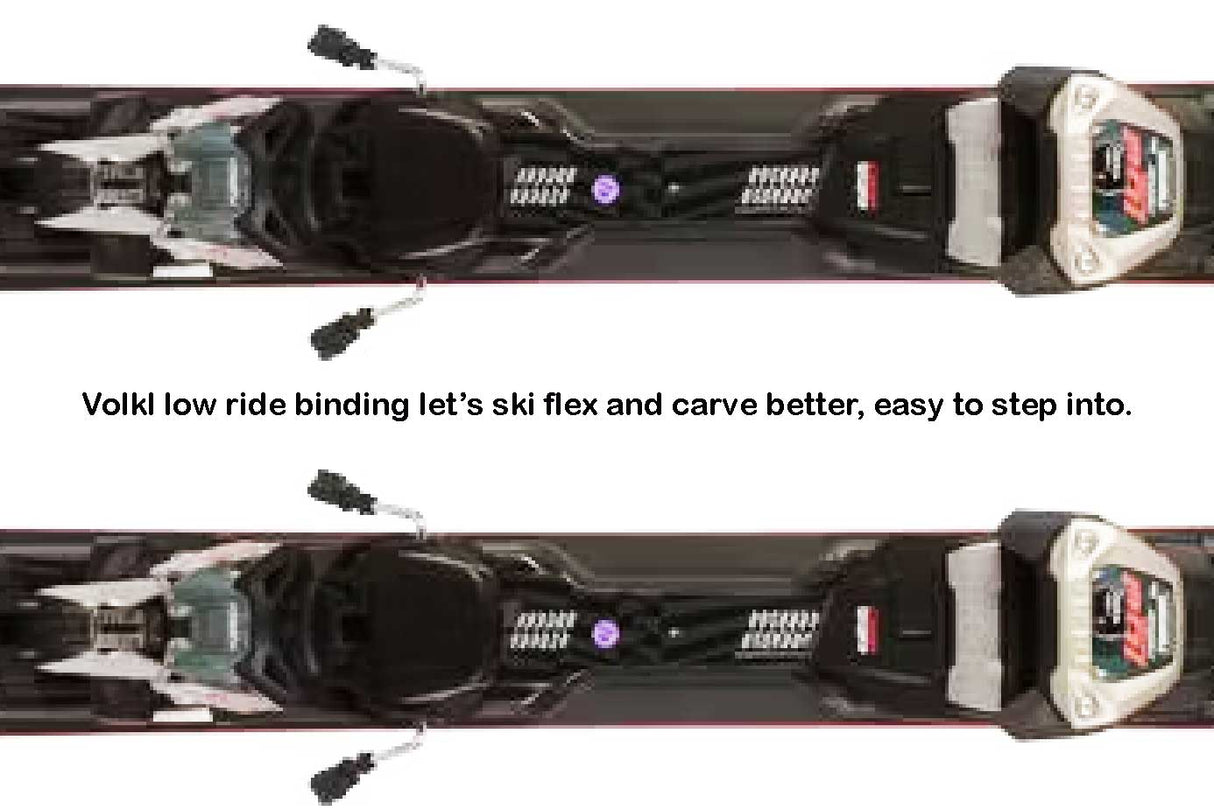 Volkl low ride ski binding silver black