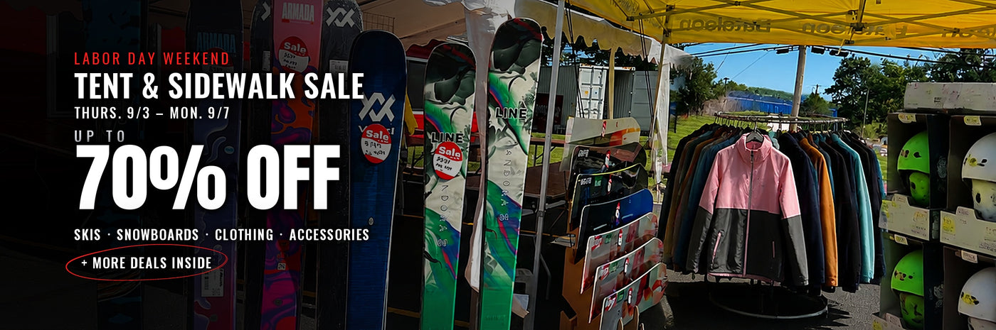 Labor Day Weekend tent and sidewalk sale at Proctor ski & board