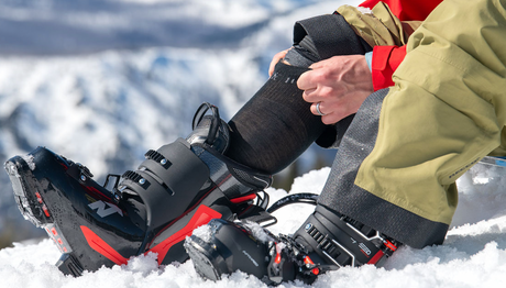 Have your new ski or snowboard boots fit with a thin to medium weight sock made for boots