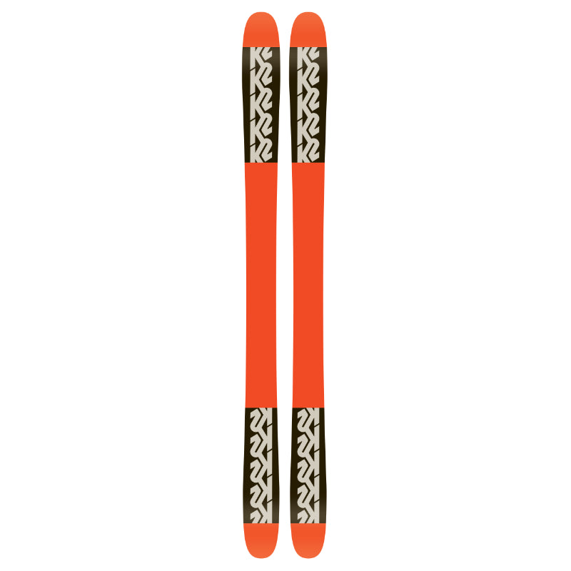 2024 K2 Poacher Skis 163cm Off-White Orange base