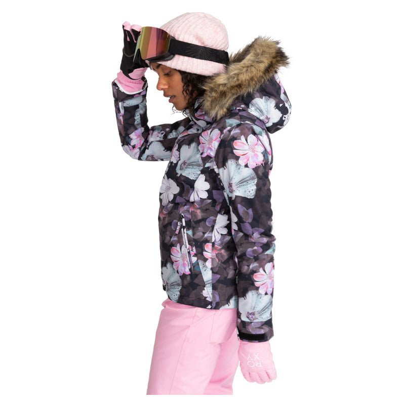 2024 Roxy Jet Ski Women's Snow Ski Jacket Bright White Pansy - SNS