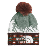 North Face Recycled Pom Pom Beanie - Brown/Pine Needle