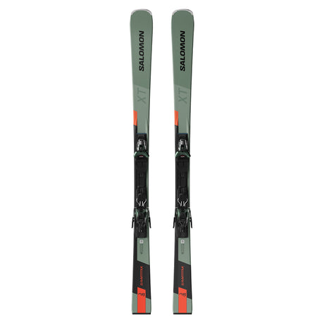 Salomon S/Max 8 XT + M11 Skis 2025 green frontside on piste