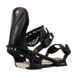 Black snowboard binding with 'Arbor' branding on a white background