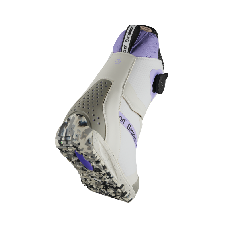 White Purple and Black Snowboard Boot