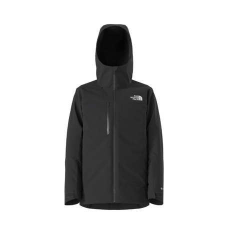 Black hooded jacket with The North Face logo on a white background