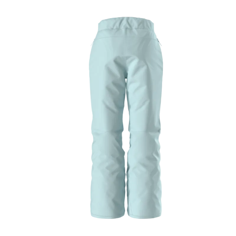 Light blue ski pants on a white background