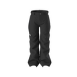 Black snow pants with a brand logo on a white background