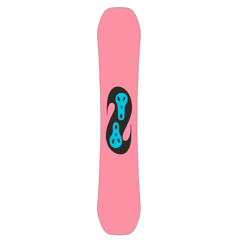 Pink and blue snowboard