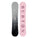 Two snowboards, one gray and one pink with 'Burton' branding, on a white background.