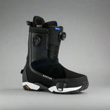 Black Burton snowboard boot on a white background