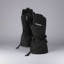 Black gloves with a brand logo on a white background