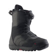 Black snow boot with a white background