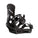 Black snowboard binding on a white background