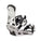 White and black snowboard binding on a white background