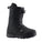 Black snowboard boot with visible brand logo on a white background