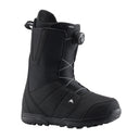 Black snowboard boot with visible brand logo on a white background