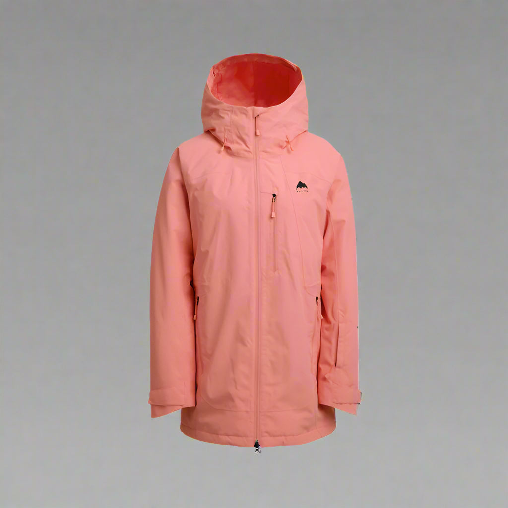 Pink jacket with a hood on a white background