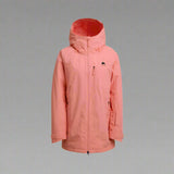 Pink jacket with a hood on a white background