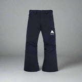 Black snow pants with a logo on a white background