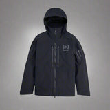 Black jacket with a brand logo on a white background