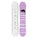 Two views of a Burton snowboard with a purple and white design on a white background