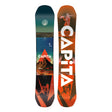 Two CAPiTA snowboards with artistic designs on a white background