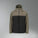 Two-tone jacket with olive green and black colors on a white background
