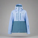 Light blue and gray jacket with a brand logo on a white background