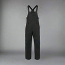 Black bib overalls on a white background
