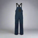 Navy blue bib overalls on a white background