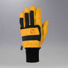 Yellow and black glove on a white background
