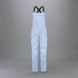 Light blue bib overalls on a white background