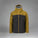 Two-tone yellow and black jacket with a brand logo on a white background