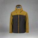 Two-tone yellow and black jacket with a brand logo on a white background